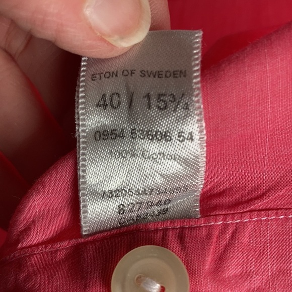 Eton bright pink button down collar shirt 100% cotton - Picture 12 of 14